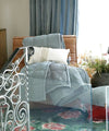 Beatrice LAVAL silk velor bedspread 260x260, blue