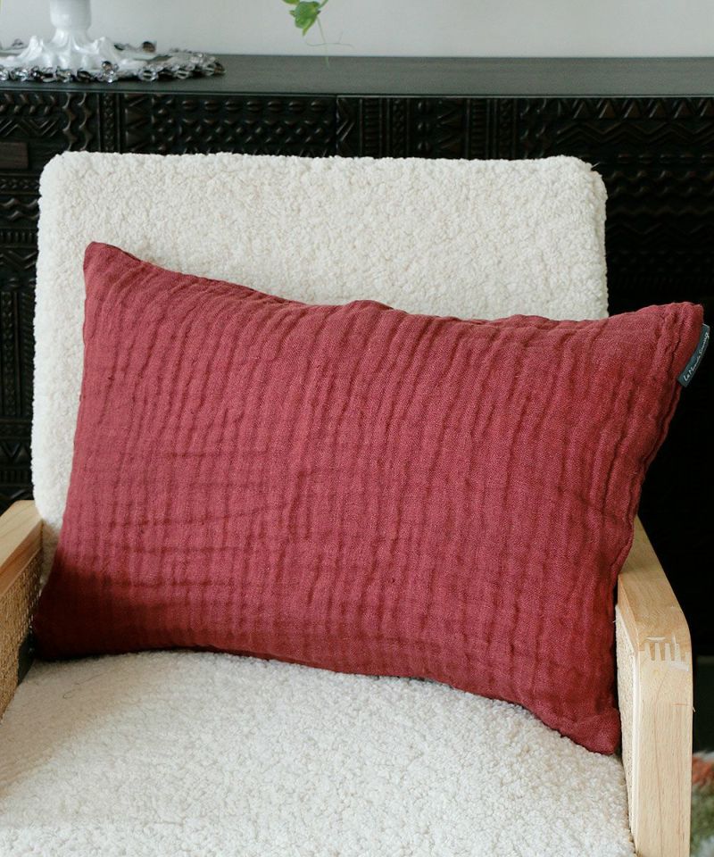 Beatrice LAVAL Linen Cushion Dark Brick 40x60cm