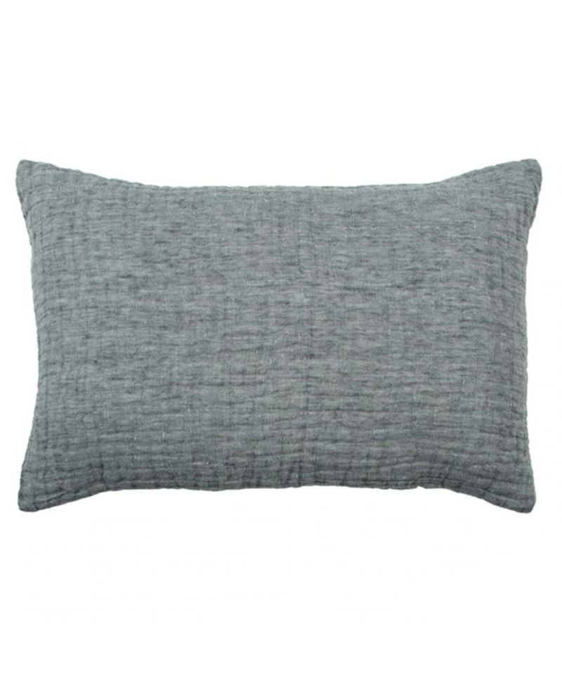 Beatrice LAVAL linen cushion dark steel gray 40x60