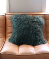 Dyreskinn sheepskin cushion dark green 50x50