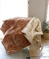 Beatrice LAVAL Silk Velor Bedspread 150x250 Etosha Brown Rose 2205