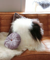 Beatrice LAVAL Silk Velor Cushion Round Lavender/Light Brown 2022