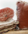 Beatrice LAVAL Silk Velor Cushion Round Peach Pink/Greige 2025